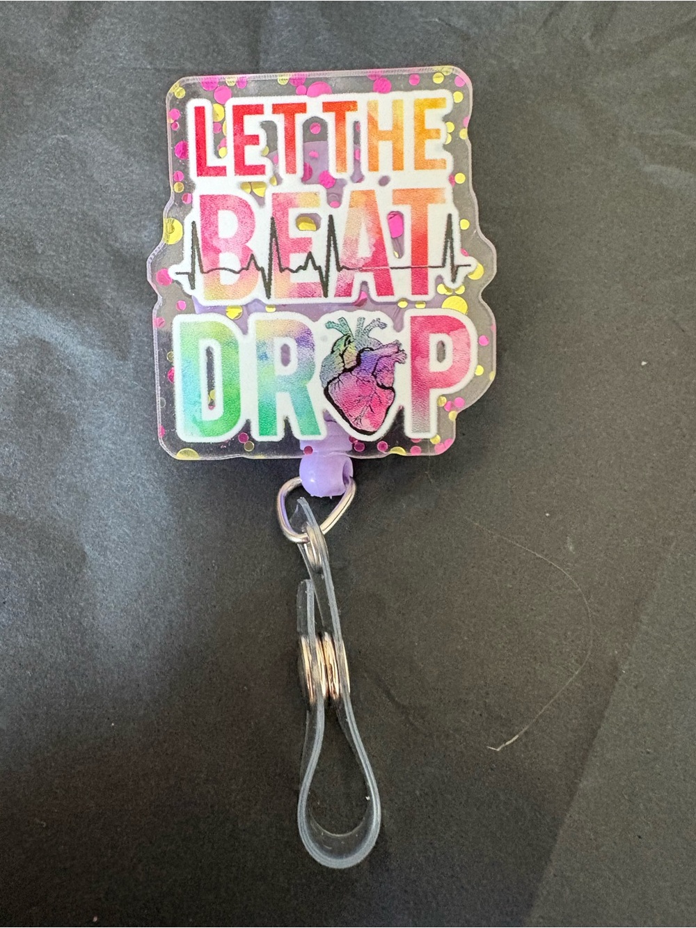 Let The Beat Drop Rainbow Badge Reel